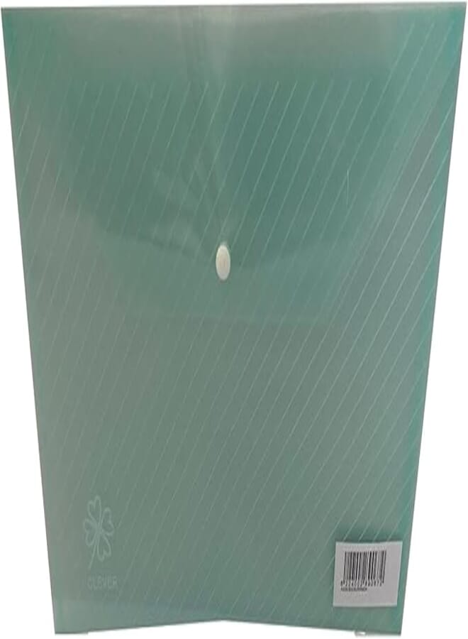 Clever Envelope Plastic File with a Capsule, 0.18 mm Size, Transparent Green